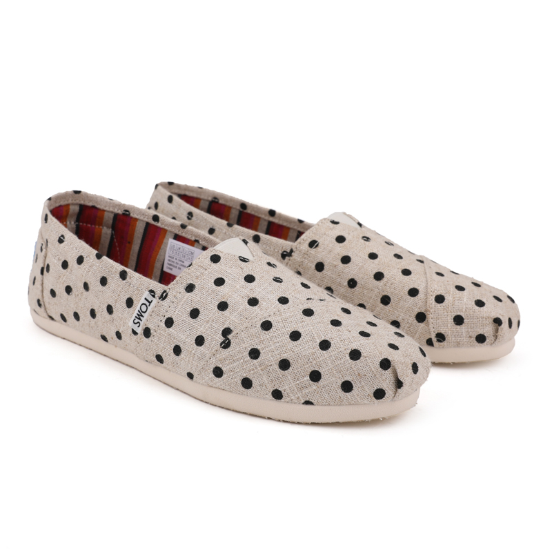 (image for) Toms 香港亞麻米色圓點經典女款