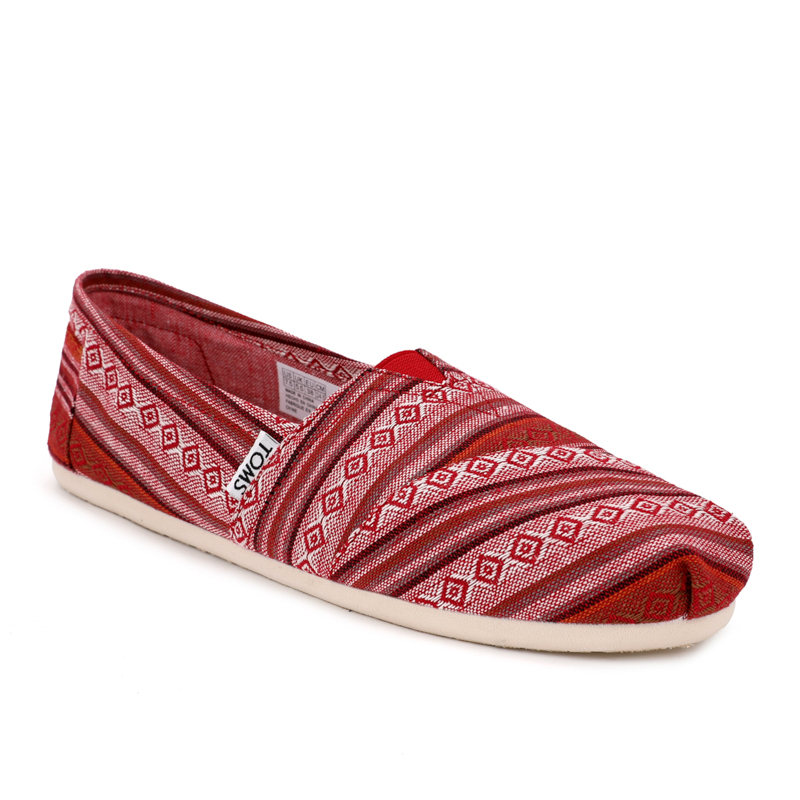 (image for) Toms 香港色織布酒紅條紋經典女款