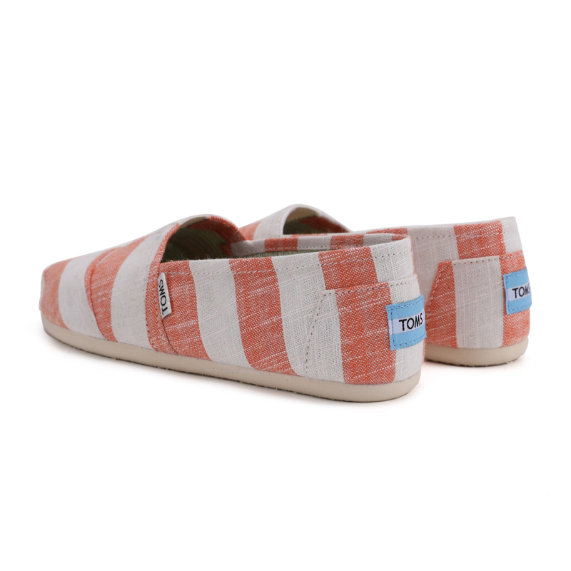 (image for) Toms 香港色織布白橙寬條紋經典女款