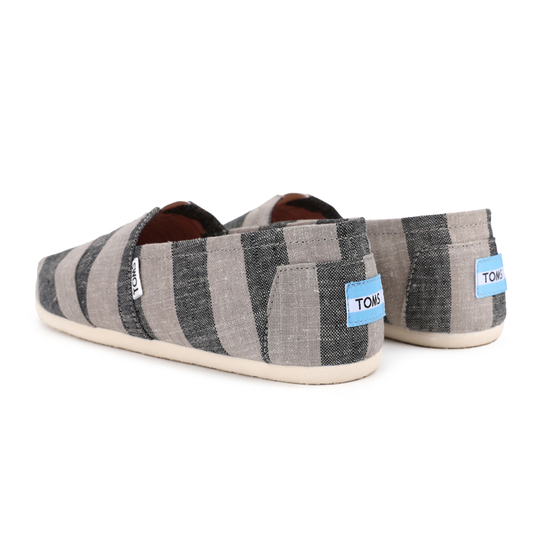 (image for) Toms 香港色織布黑灰寬條紋經典女款