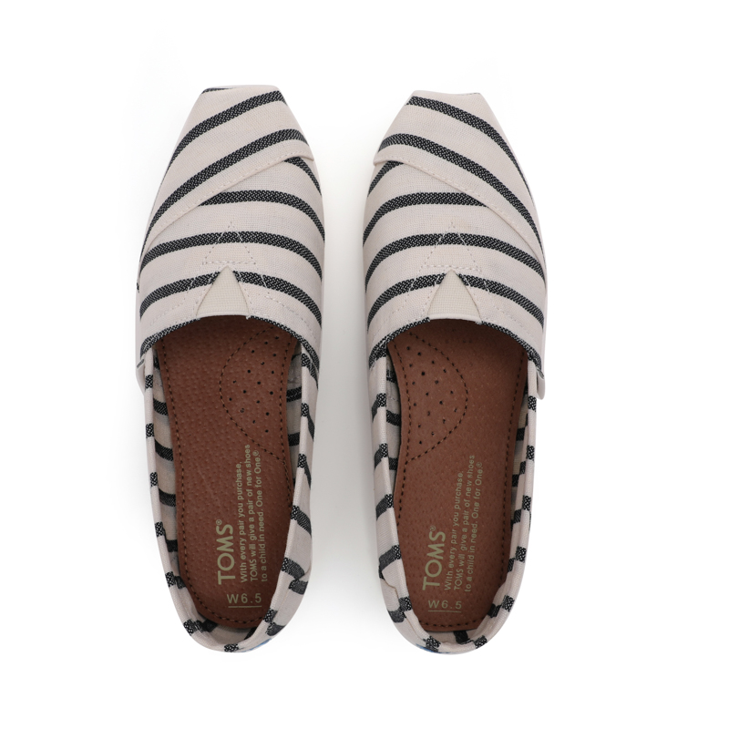 (image for) Toms 香港色織布白黑條紋經典男款